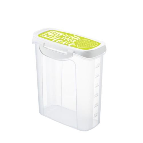 SUNDIS Boîte de conservation verseuse Clic & Lock Art 7497003 1,5L 16,9x9,8x20,2 cm lime et transparent