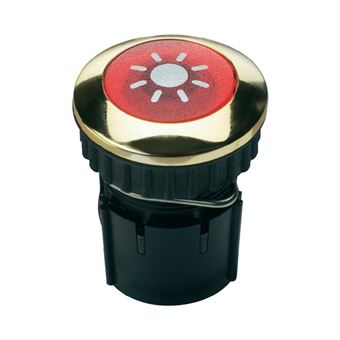 Grothe Sonnette Bouton, douille laiton Protact 102 LED, plaqué or/rouge, 1522067 - 1