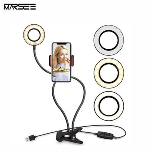 Ring Light avec Support de téléphone Portable pour Le Flux en Direct Dimmable 3-Light Mode pour YouTube,Facebook, iPhone 8/7,Samsung