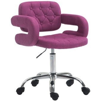 Tabouret De Travail Dublin En Tissu Avec Dossier Matelasse Et Accoudoirs Couleur Violet Achat Prix Fnac