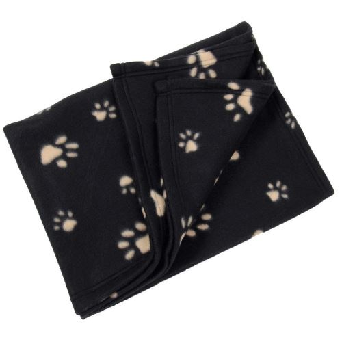 Comparer les prix de Couverture polaire, plaid pour chien chat 70 x 70 cm panier, corbeille, voiture, canapé noir - guizmax