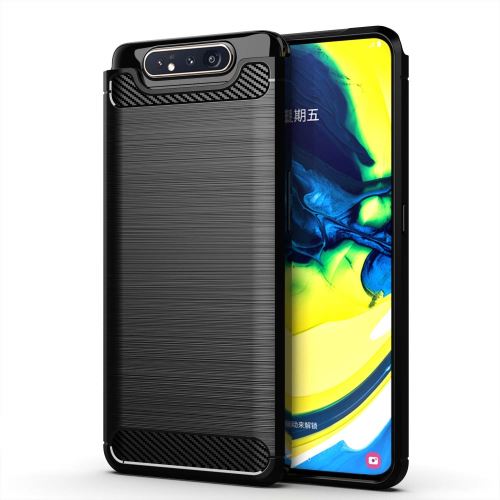Samsung Galaxy A80 A90 Housse Etui Housse Coque de protection Fibre de Carbone [Noir]