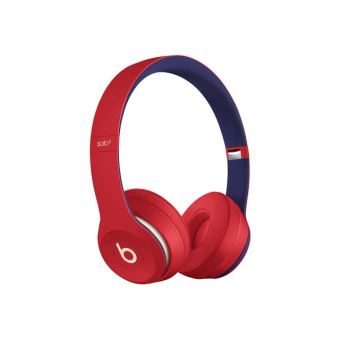 Beats Solo3 - Beats Club Collection - écouteurs avec micro - sur-oreille - Bluetooth - sans fil - isolation acoustique - rouge club - pour iPad/iPhone/iPod/TV/Watch