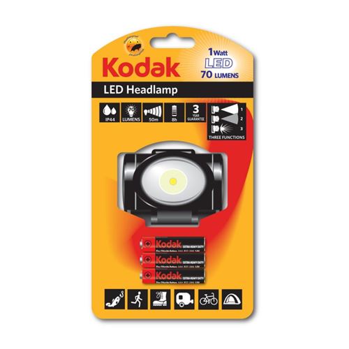 Kodak Lampe Frontale Led 3 Modes Noir