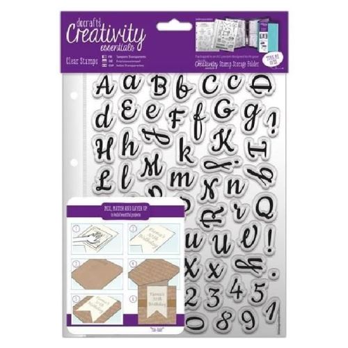 Docrafts lot de 26 tampons transparents alphabet floral - format a5 qdc520-17