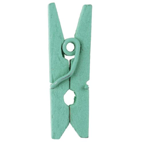 Lot de 100 Mini pinces à linge en bois coloris Vert Fonce - 3 x 2,5 cm