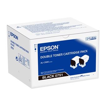 Epson - Pack de 2 - noir - original - cartouche de toner - pour Epson AL-C300; AcuLaser C3000; WorkForce AL-C300 - 1