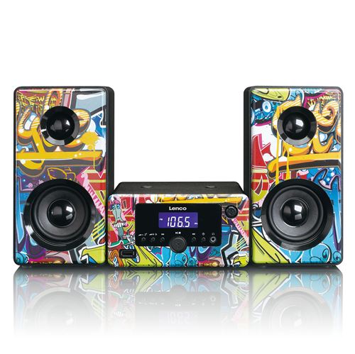 Lenco MC-e 020 Chaine compacte avec Bluetooth FM Radio et USB Tags Bunt
