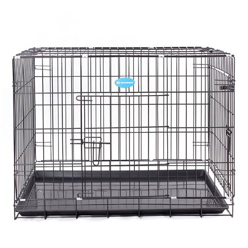 Meilleurs prix pour Cage pour chien pliable et transportable noir taille L 91 x 58 x 64 cm