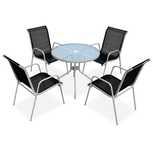 Vidaxl Gris Salon De Jardin En.casa Acier 5 Pieces - Image 1