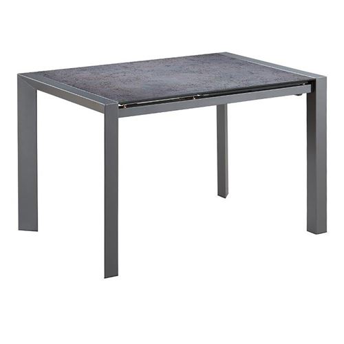 GELD - Table Repas Rectangulaire Métal et Verre