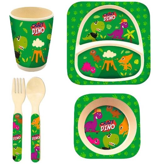 Kids Licensing set de nourriture Crazy Dino bambou vert 5 pièces