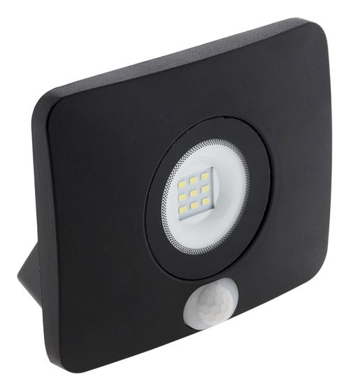 Elexity - Projecteur LED étanche 10W avec détecteur noir