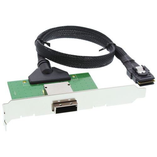 Support PCI SAS InLine® avec câble ext. SFF-8088 à int. SFF-8087 0.5m