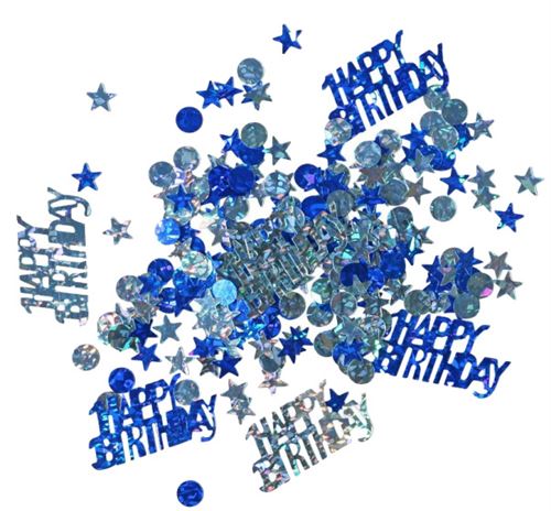 Amscan confetti Happy Birthday boys foil bleu 15 grammes