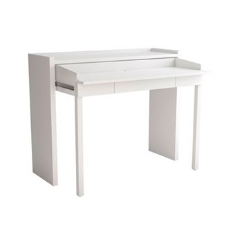 Console Bureau Extensible "Lana" 110cm Blanc - 1