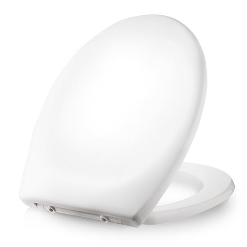 Abattant WC - blumfeldt Dombach Kaiana - Lunette de toilette - Frein de chute - Premium - Siège de toilette - Antibactérien - Forme en O - Blanc