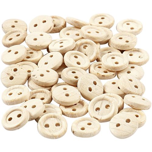 Creotime boutons en bois 8 mm 50 pcs