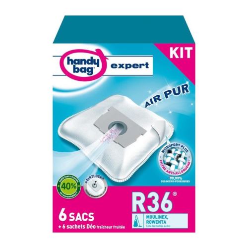 HANDY BAG EXPERT R36 Kit 6 sacs aspirateur + accessoires