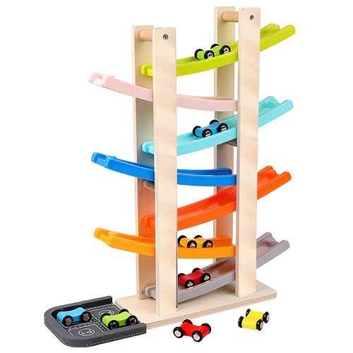 Garçon et fille cadeau 7 niveaux rampe course rampe course Mini voiture cadeau jouet pour tout-petit - Multicolore