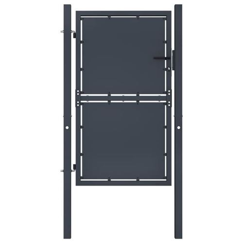 Vidaxl Gris Portail De Jardin - Acier - 100 X 175 Cm - Anthracite - Battant