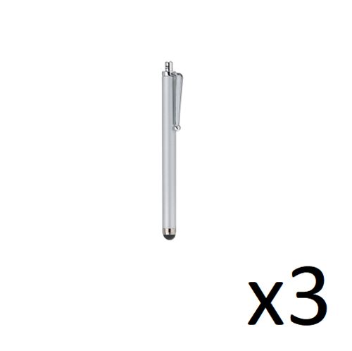 Grand Stylet x3 pour SAMSUNG Galaxy S8 Smartphone Tablette Ecrire Universel Lot de 3 (ARGENT)