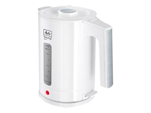 Melitta melitta 1016-03 bouilloire easy top aqua 1,7 litre, brillante, 2.400 watt, blanche/acier