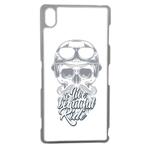 Coque Life Is Beautiful Ride Tete Entiere Fond Blanc Compatible Sony Z3 Transparent
