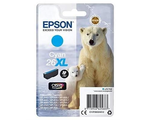 Epson T2632 Cartouche d'encre d'origine 700 pages 9,7 ml Cyan Amazon Dash Replenishment est prêt C13T26324012