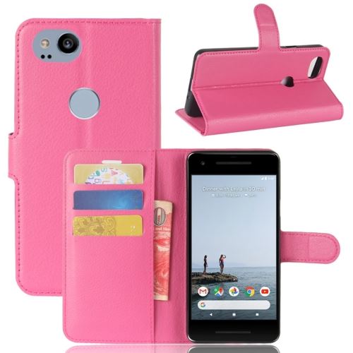Google Pixel 2 Housse Etui Cuir PU Texture Litchi Magenta ALS53083