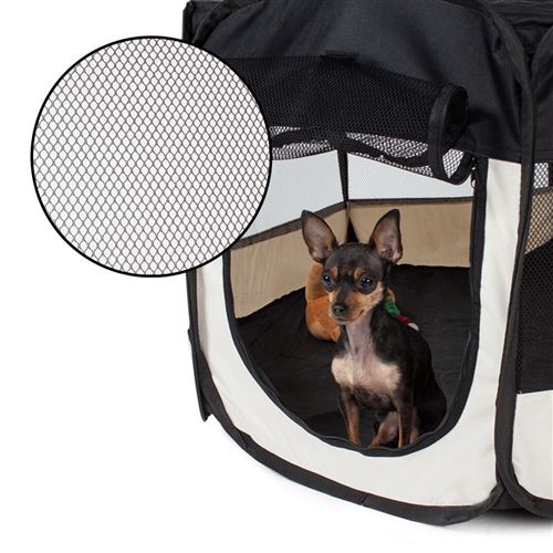 Octogonal enclos pour animaux Pliable Noir Pour Animaux Chenil Chien