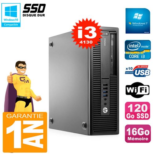 Pc hp elitedesk 800 g1 sff core i3-4130 ram 16go 120 go ssd graveur dvd wifi w7 État correct - Hewlett-Packard reconditionné disponible sur Fnac