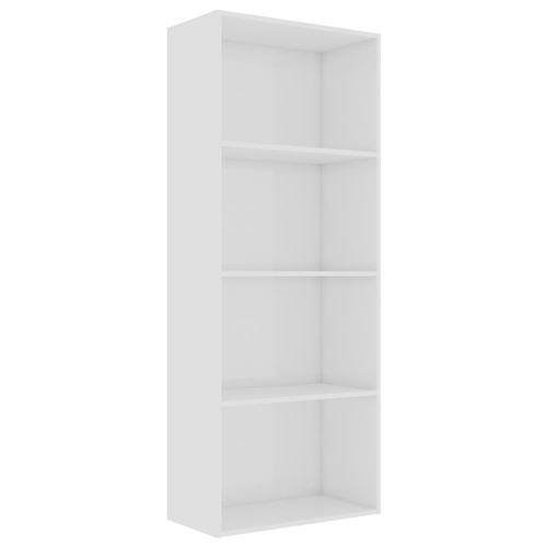 vidaXL Bibliothèque à 4 niveaux Blanc brillant 60x30x151,5cm Aggloméré