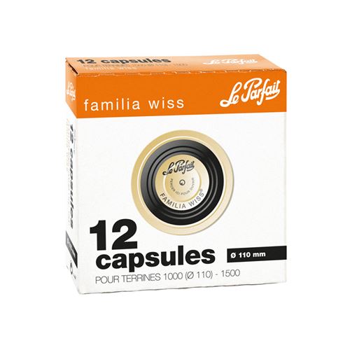 Noir Boîte De 12 Capsules Familia Wiss 11 Cm - Le Parfait - Or - Acier