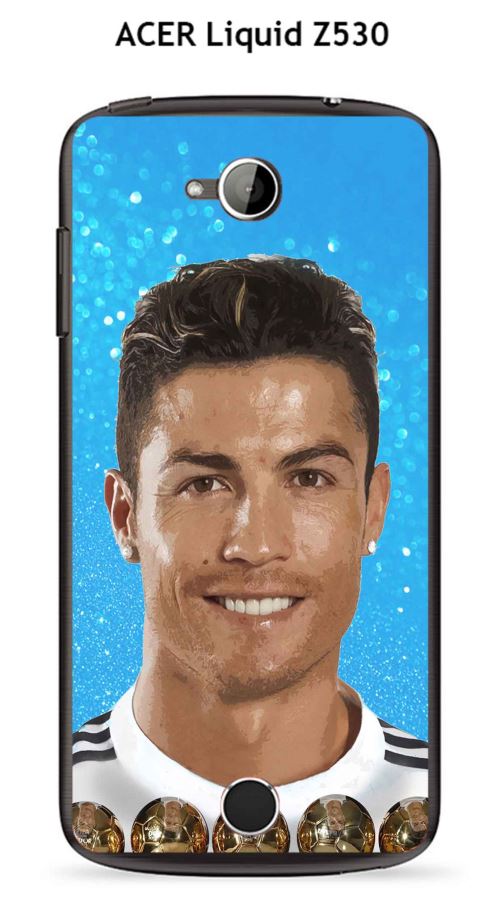 Coque TPU gel souple ACER Liquid Z530 design Ronaldo fond bleu