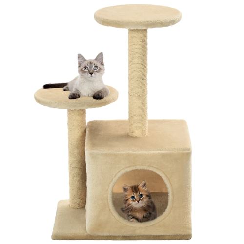 Comparer les prix de vidaXL Arbre à chat avec griffoir en sisal 60 cm Beige