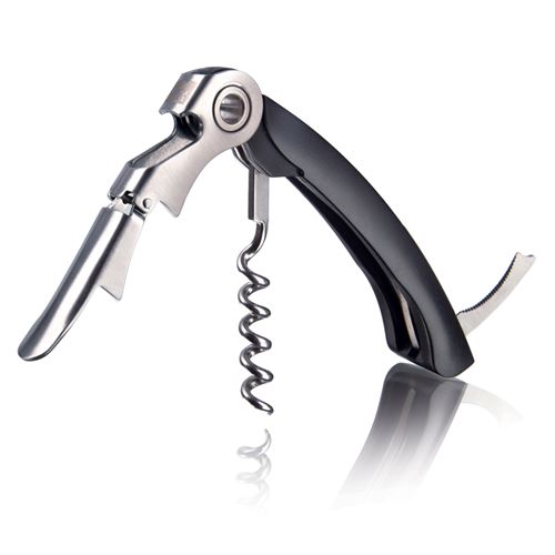 Tire-bouchon de sommelier à 2 crans - Vacuvin - Noir - Plastique