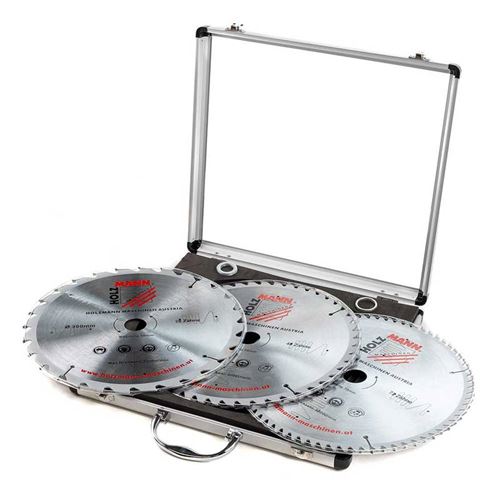 Holzmann KSB300SET Saw Blade Set 300x30mm in Aluminium Case 3 Blades