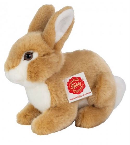 Peluche lapin beige et blanc Hermann 20 cm