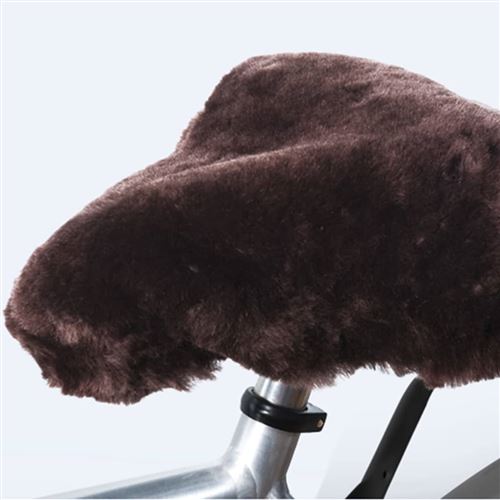 Willex Housse de selle de vélo Peau de mouton Marron
