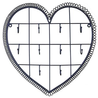 Patiné En Coeur Applique Du Temps Murale Noir Clés 10 Clefs Fer Motif Porte 3x34x35cm Crochets L'héritier 1FJ3cTlK