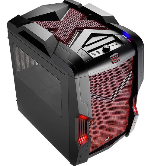 AeroCool Strike-X Cube Red Edition tour micro ATX pas d'alimentation rouge USB-Audio
