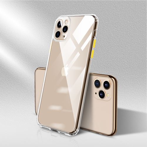 Coque en TPU clair antichoc souple bouton jaune pour votre Apple iPhone 11 Pro 5.8 pouces