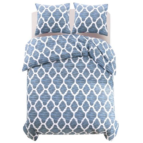 vidaXL Jeu de Housse de Couette 3 pcs Arabesque 200x220/60x70 cm Parure de Lit