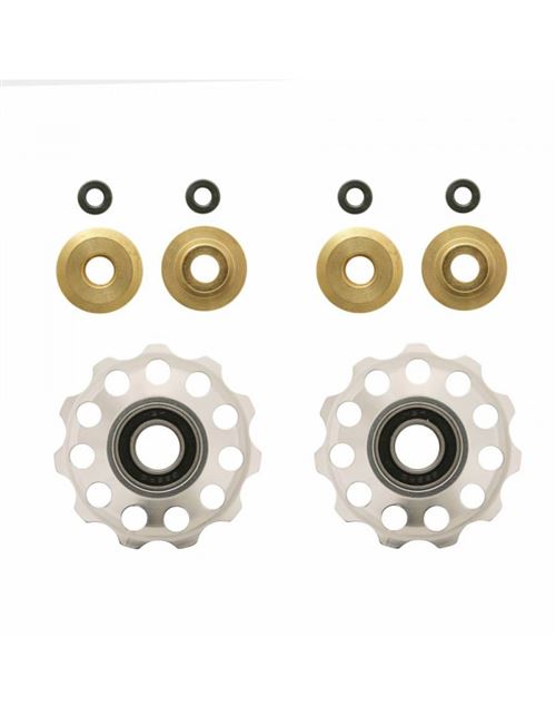 Galet derailleur p2r 9-10v. alu argent a roulement 11dts (jeu de 2)