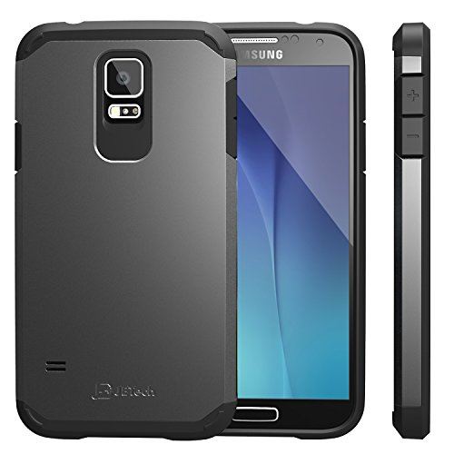 JETech Coque pour Samsung Galaxy S5, Deux-Couche, Noir