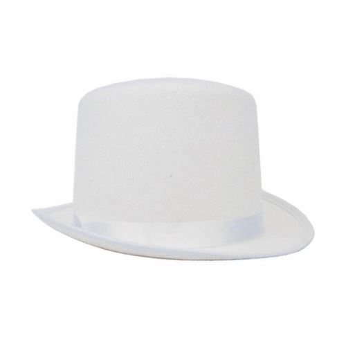chapeau haut de forme blanc adulte