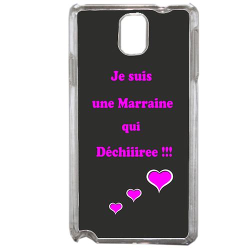 Coque Marraine Rose Et Noir Compatible Samsung Galaxy Note3 Transparent