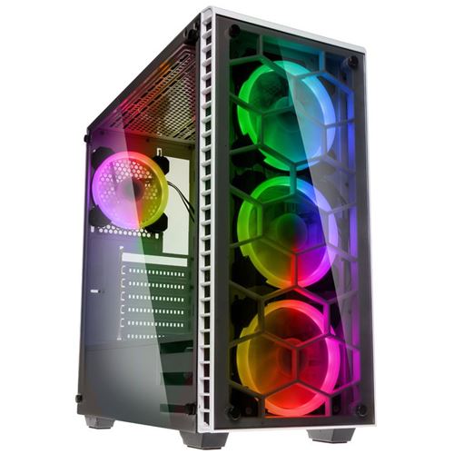 Kolink Noir/Blanc Observatory Rgb - Tour - Atx Étendu - Panneau Latéral Fenêtré (Verre Trempé) - Pas D'alimentation (Atx) - Usb/Audio - Image 1