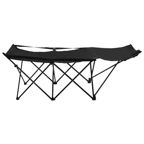 Chaise longue pliable Noir Acier 47765 Chaise longue pliable Noir Acier 47765